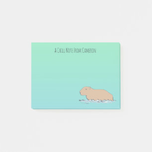 Handgetekende Capybara Schattige Wildlife Zoo Anim Post-it® Notes