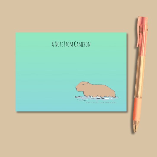 Handgetekende Capybara Schattige Wildlife Zoo Anim Post-it® Notes