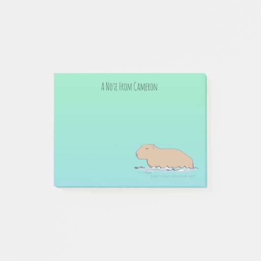 Handgetekende Capybara Schattige Wildlife Zoo Anim Post-it® Notes (Voorkant)