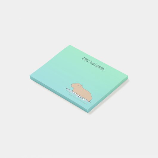 Handgetekende Capybara Schattige Wildlife Zoo Anim Post-it® Notes (Schuin)