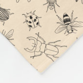 Handgetekende Cartoon Insecten Patroon Gooi Deken (Hoek)