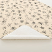 Handgetekende Cartoon Insecten Patroon Gooi Deken (3/4)