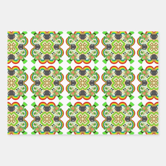 Handgetekende cartoon St Patrick's Day Inpakpapier Vel (Voorkant 3)