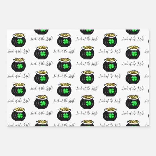 Handgetekende cartoon St Patrick's Day Inpakpapier Vel (Voorkant 2)