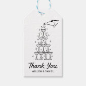 Handgetekende Champagne Toren Beste Dag Ooit Label Cadeaulabel (Voorkant)