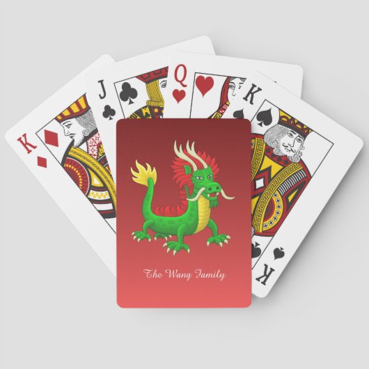 Handgetekende Chinese Draak Pokerkaarten (Achterkant)