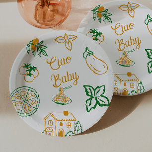 Handgetekende Ciao Italiaanse Pizza & Pasta Baby S Papieren Bordje