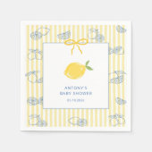 Handgetekende citroen baby shower servetten (Voorkant)