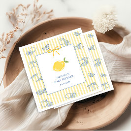 Handgetekende citroen baby shower servetten