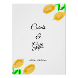 handgetekende citroenbladeren kaarten en cadeaus perfect poster