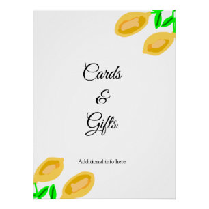 handgetekende citroenbladeren kaarten en cadeaus perfect poster
