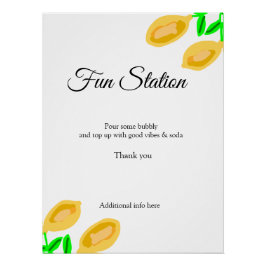 handgetekende citroenbladeren toevoegen QR vrijgez Perfect Poster