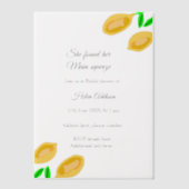 handgetekende citroenbladeren voeg details toe bru vellum uitnodigingen (Voorkant)