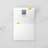 handgetekende citroenbladeren voeg QR bruidsdouche Bedankkaart (Binnen)