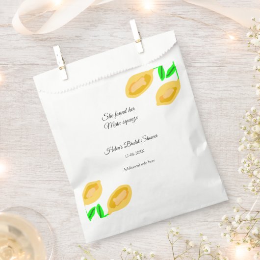handgetekende citroenbladeren voeg QR bruidsdouche Bedankzakje (Geknipt)