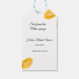 handgetekende citroenbladeren voeg QR bruidsdouche Cadeaulabel