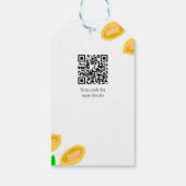 handgetekende citroenbladeren voeg QR bruidsdouche Cadeaulabel (Achterkant)