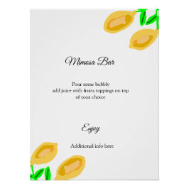 handgetekende citroenbladeren voeg QR bruidsdouche Perfect Poster