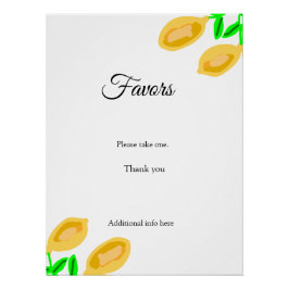 handgetekende citroenbladeren voeg QR bruidsfeest Perfect Poster