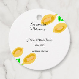 handgetekende citroenbladeren voeg QR bruidsmeisje Bedankjes Labels