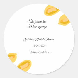 handgetekende citroenbladeren voeg QR bruidsmeisje Ronde Sticker