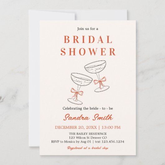 handgetekende cocktail Vrijgezellenfeest Kaart (Voorkant)