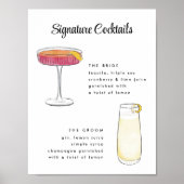  handgetekende cocktails poster (Voorkant)