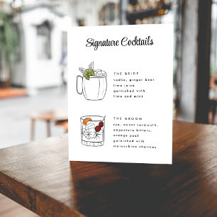 handgetekende cocktails poster