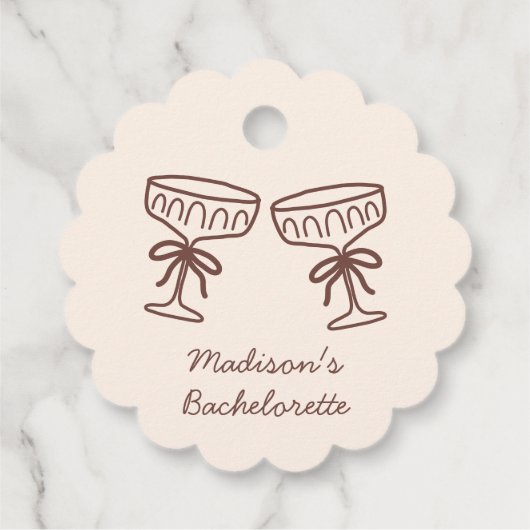 Handgetekende Coquette Espresso Martini Bacheloret Bedankjes Labels (Achterkant)