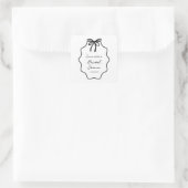 Handgetekende Coquette Strik Bruiloftsfeest Vierkante Sticker (Tas)
