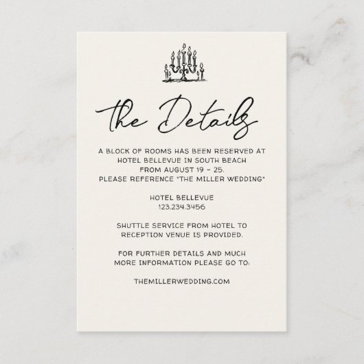 Handgetekende Coquette Trendy Romantisch Script Hu Informatiekaartje (Voorkant)