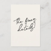 Handgetekende Coquette Trendy Romantisch Script Hu Informatiekaartje (Achterkant)