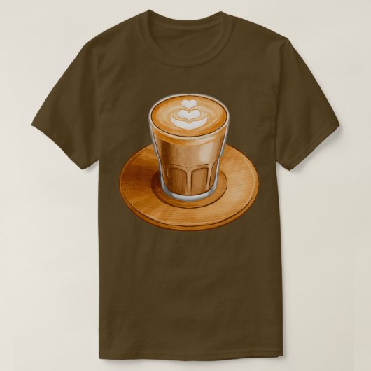 handgetekende cortado koffie T T-shirt (Design voorkant)
