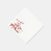 Handgetekende Crawfish Kookfeest Servetten (Hoek)