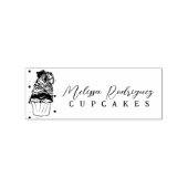 Handgetekende Cupcake Bakkerij Bakker Script  Logo Rubberstempel (Gestempeld)