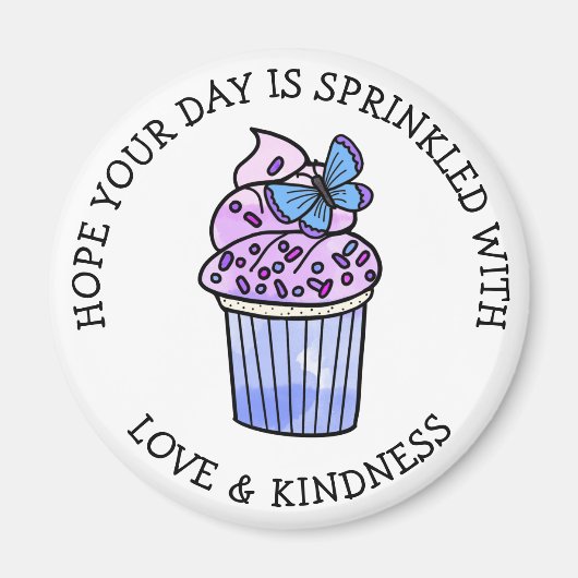 Handgetekende Cupcake Pun, Schattig voedsel Magneet (Voorkant)