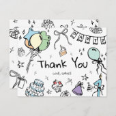 Handgetekende Dank U Kaart (Voorkant / Achterkant)