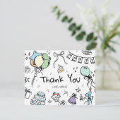 Handgetekende dankkaart bedankkaart (Staand voorkant)