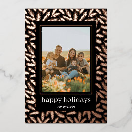 Handgetekende dennen lijst folie Kerstkaart Folie Feestdagenkaart