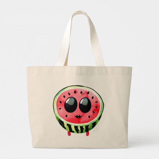 Handgetekende Design Tas-Bag: Fruit-Emoji Grote Tote Bag (Achterkant)