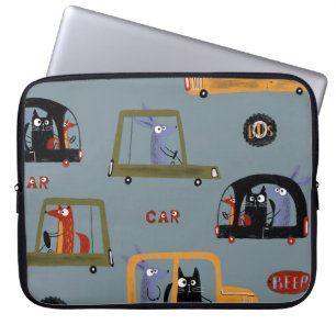 Handgetekende digitale pastelkleur pastel, naadloo laptop sleeve