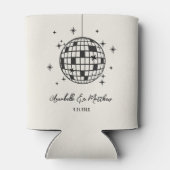 Handgetekende Disco Retro Bruiloft Blikjeskoeler (Achterkant)