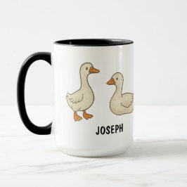 Handgetekende Domme Gans Aangepast Knuffel Mok