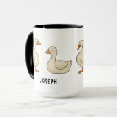 Handgetekende Domme Gans Aangepast Knuffel Mok (Voorkant links)