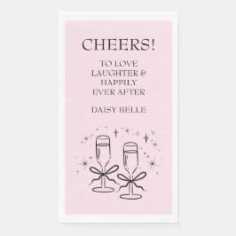 Handgetekende Doodle Bruidssalon Roze Servet