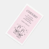 Handgetekende Doodle Bruidssalon Roze Servet (Hoek)