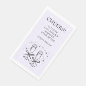 Handgetekende Doodle Bruiloft Feest Paars Servet (Hoek)