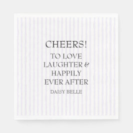 Handgetekende Doodle Bruiloft Paars Servet