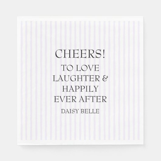 Handgetekende Doodle Bruiloft Paars Servet (Voorkant)