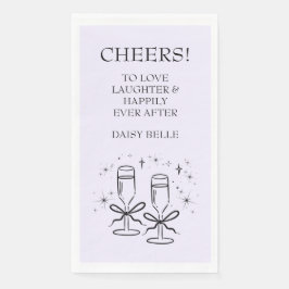 Handgetekende Doodle Bruiloft Paars Servet